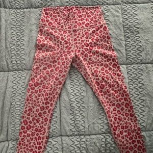 Fabletics Pink Leopard Print Leggings